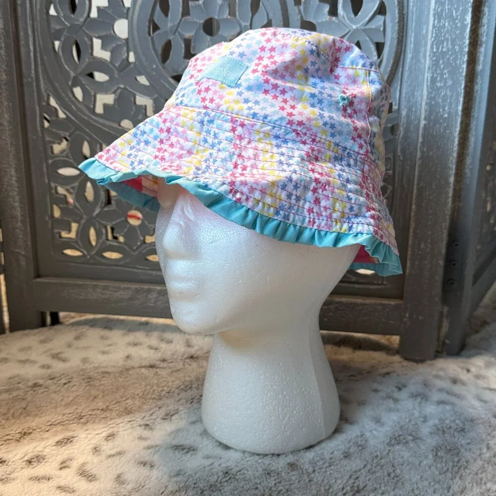 UV Skinz reversible bucket hat girls 4T rainbow stars unicorn beach outdoor play